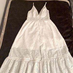 Pearl Button Down Spaghetti Strap Maxi Dress